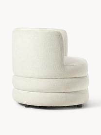 Fauteuil design en tissu bouclé Solomon, Bouclé blanc crème, larg. 95 x prof. 80 cm