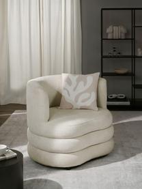 Sillón de diseño Solomon, Tapizado: 56% viscosa, 21% poliéste, Estructura: madera de abeto maciza, m, Patas: plástico Este producto es, Bouclé blanco crema, An 95 x Al 80 cm