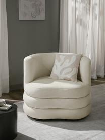 Fauteuil design en tissu bouclé Solomon, Bouclé blanc crème, larg. 95 x prof. 80 cm