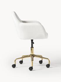 Zamatová kancelárska stolička Lucie, Zamatová biela, odtiene zlatej, Š 57 x H 57 cm