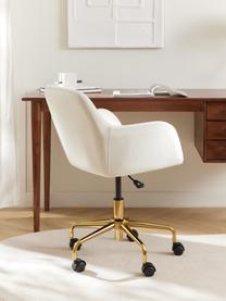 Sametová židle k psacímu stolu Lucie, Bílá, zlatá, Š 57 cm, H 57 cm