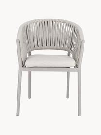 Chaise de jardin à accoudoirs Florencia, Tissu beige clair, gris clair, larg. 57 x prof. 60 cm