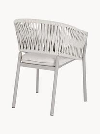 Chaise de jardin à accoudoirs Florencia, Tissu beige clair, gris clair, larg. 57 x prof. 60 cm