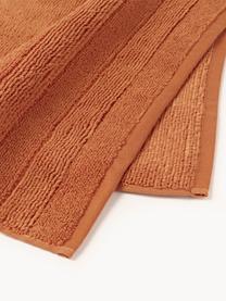 Lot de serviettes de bain avec bordure décorative Luxe, set de tailles variées, Terracotta, 3 éléments (1 serviette invité, 1 serviette de toilette et 1 drap de bain)