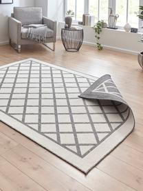 In- und Outdoor-Wendeteppich Sydney mit Rautenmuster in Grau/Creme, Grau, Creme, B 160 x L 230 cm (Grösse M)