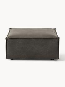 Pouf en cuir recyclé Lennon, Cuir taupe, larg. 88 x prof. 88 cm