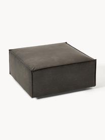 Pouf en cuir recyclé Lennon, Cuir taupe, larg. 88 x prof. 88 cm