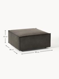 Sofa-Hocker Lennon aus recyceltem Leder, Bezug: Recyceltes Leder (70 % Le, Gestell: Massives Holz, Sperrholz, Füße: Kunststoff Dieses Produkt, Leder Taupe, B 88 x T 88 cm