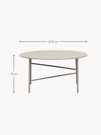 Table basse de jardin en métal Vitus, Métal, enduit, Beige clair, Ø 70 x haut. 35 cm