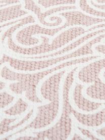 Gemusterter Baumwollteppich Salima mit Quasten, handgewebt, 100% Baumwolle, Rosa, Cremeweiß, B 120 x L 180 cm (Größe S)