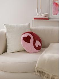 Coussin rond capitonné Ariel, Rouge, rose, Ø 35 cm