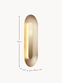 Große dimmbare LED-Wandleuchte Sasi, Metall, beschichtet, Goldfarben, B 28 x H 65 cm