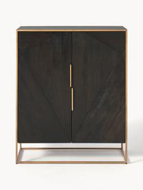 Credenza alta in legno di mango Harry, Legno di mango, dorato, Larg. 100 x Alt. 120 cm