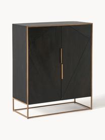 Credenza alta in legno di mango Harry, Legno di mango, dorato, Larg. 100 x Alt. 120 cm