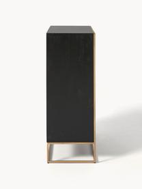 Credenza alta in legno di mango Harry, Legno di mango, dorato, Larg. 100 x Alt. 120 cm