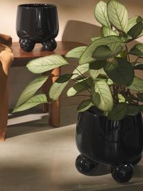 Cache-pot Olea, Grès cérame, Noir, haute brillance, Ø 25 x haut. 27 cm