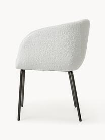 Bouclé fauteuils Alani, 2 stuks, Bekleding: 100% polyester Met 10.000, Poten: gepoedercoat metaalkleuri, Bouclé wit, B 58 x H 78 cm