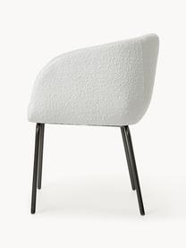 Chaises rembourrées en tissu bouclé Alani, 2 pièces, Bouclé blanc, larg. 58 x haut. 78 cm