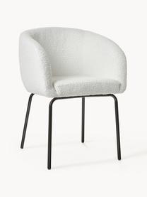 Chaises rembourrées en tissu bouclé Alani, 2 pièces, Bouclé blanc, larg. 58 x haut. 78 cm