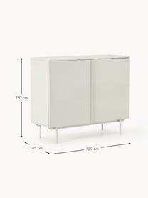 Credenza alta in legno Elona, Beige chiaro, Larg. 100 x Alt. 120 cm