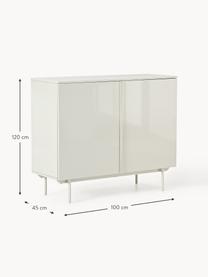 Holz-Highboard Elona, Korpus: Mitteldichte Holzfaserpla, Hellbeige, glänzend, B 100 x H 120 cm