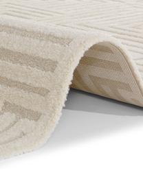 Rechteckiger Kurzflor-Teppich Manipu mit Hoch-Tief-Effekt in Cremeweiß/Beige, 40% Polyester, 60% Polypropylen, Cremeweiß, Beige, B 80 x L 150 cm (Größe XS)