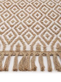 Handgemaakt juten vloerkleed Ramos, 100% jute, Beige, B 80 x L 150 cm (maat XS)