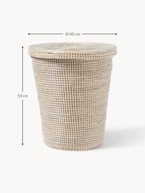 Aufbewahrungskorb Aleya aus Seegrass mit Deckel, Seegras, Kunststoff, Beige, Ø 40 x H 53 cm