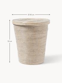 Panier de rangement en jonc de mer avec couvercle Aleya, Jonc de mer, plastique, Beige, Ø 40 x haut. 53 cm