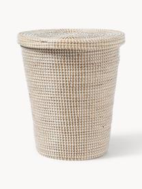 Panier de rangement en jonc de mer avec couvercle Aleya, Jonc de mer, plastique, Beige, Ø 40 x haut. 53 cm