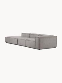 Diván modular grande de pana Lennon, Tapizado: pana (92% poliéster, 8% p, Estructura: madera contrachapada de p, Patas: plástico Las patas están , Pana gris, An 357 x F 119 cm, reposabrazos izquierdo