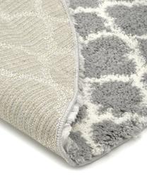 Tapis rond moelleux à poils longs Mona, Gris, blanc crème, Ø 150 cm (taille M)