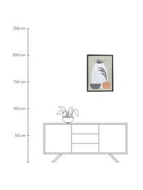 Gerahmter Digitaldruck Bianey, Rahmen: Mitteldichte Holzfaserpla, Bild: Leinwand, Grau, Weiss, Orange, Beige, B 50 x H 70 cm