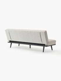 Sofá cama de borreguillo Evy (3 plazas), Funda: borreguillo (100% poliést, Estructura: madera maciza de pino, ta, Patas: madera de haya maciza. Es, Borreguillo gris claro, negro, An 200 x F 86 cm