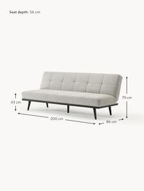 Sofá cama de borreguillo Evy (3 plazas), Funda: borreguillo (100% poliést, Estructura: madera maciza de pino, ta, Patas: madera de haya maciza. Es, Borreguillo gris claro, negro, An 200 x F 86 cm