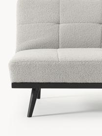 Teddy-Schlafsofa Evy (3-Sitzer), Bezug: Teddy (100 % Polyester) D, Gestell: Massives Kiefernholz, mit, Füße: Massives Buchenholz Diese, Teddy Hellgrau, Schwarz, B 200 x T 86 cm