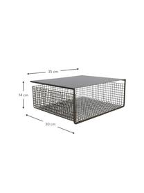 Ocelová spodní police Fari, Potažená ocel, Černá, Š 35 cm, V 14 cm