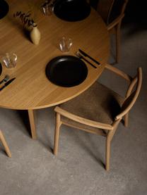 Mesa de comedor redonda en roble Androgyne, tamaños diferentes, Tablero de fibras de densidad media (MDF) con chapado de roble, Madera clara, Ø 120 cm