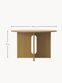 Tavolo rotondo con finitura di quercia Androgyne, in varie misure, Pannello MDF (fibra a media densità) con finitura in legno di quercia, Legno chiaro, Ø 120 cm