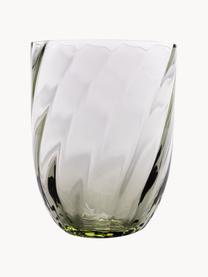 Szklanka ze szkła dmuchanego Swirl, 6 szt., Szkło, Oliwkowy zielony, Ø 7 x W 10 cm, 250 ml