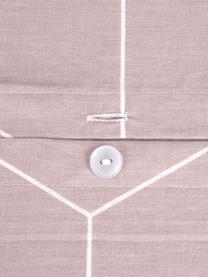 Biancheria da letto in cotone ranforce Lynn, Malva, bianco, 155 x 200 cm + 1 federa 50 x 80 cm