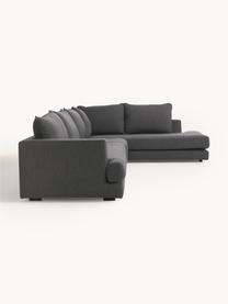 Sofa narożna XL Tribeca, Tapicerka: 100% poliester Dzięki tka, Stelaż: lite drewno sosnowe z cer, Nogi: lite drewno sosnowe z cer, Antracytowa tkanina, S 405 x G 228 cm, lewostronna