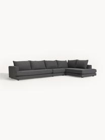 Sofa narożna XL Tribeca, Tapicerka: 100% poliester Dzięki tka, Stelaż: lite drewno sosnowe z cer, Nogi: lite drewno sosnowe z cer, Antracytowa tkanina, S 405 x G 228 cm, lewostronna