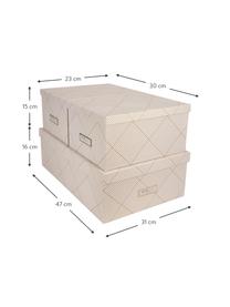 Set de cajas Inge, 3 pzas., Caja: cartón laminado, Dorado, blanco, Set de diferentes tamaños