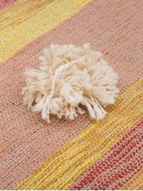 Pled z bawełny Madeline, 100% bawełna, Żółty, odcienie różowego, biały, zielony, S 130 x D 170 cm