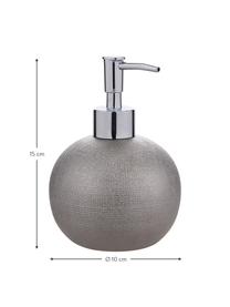 Dispenser sapone in gres Glitter, Grigio argento, Ø 10 x Alt. 15 cm