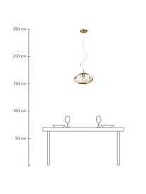 Pendelleuchte Amora aus Glas, Lampenschirm: Glas, Baldachin: Metall, gebürstet, Goldfarben, Messingfarben, Ø 35 x H 20 cm