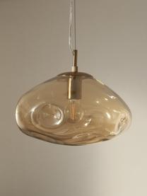 Hanglamp Amora van glas, Lampenkap: glas, Beige, goudkleurig, Ø 35 x H 20 cm