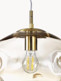 Závěsné skleněné svítidlo Amora, Béžová, zlatá, Ø 35 cm, V 20 cm