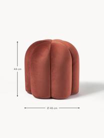 Pouf en velours Cali, Velours terracotta, Ø 46 x haut. 44 cm